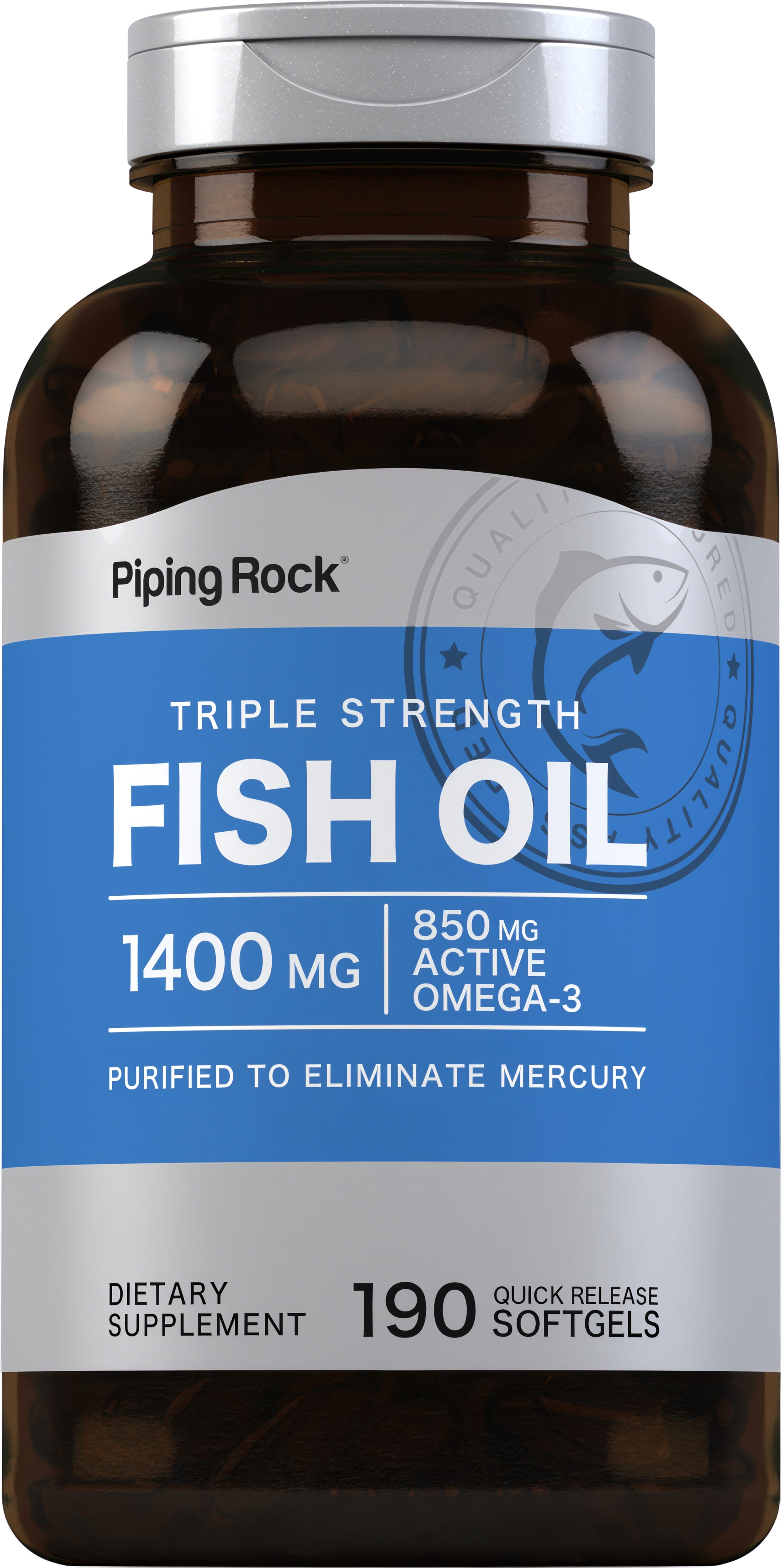 Triple Strength Omega-3 Fish Oil 1400 mg (850 mg Active Omega-3), 190 Quick Release Softgels
