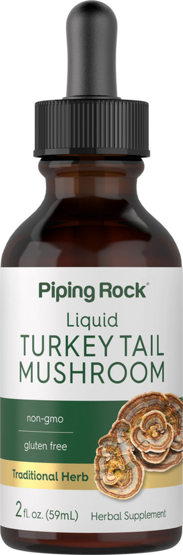 Turkey Tail Mushroom Liquid Extract, 2 fl oz (59 mL) Dropper Bottle