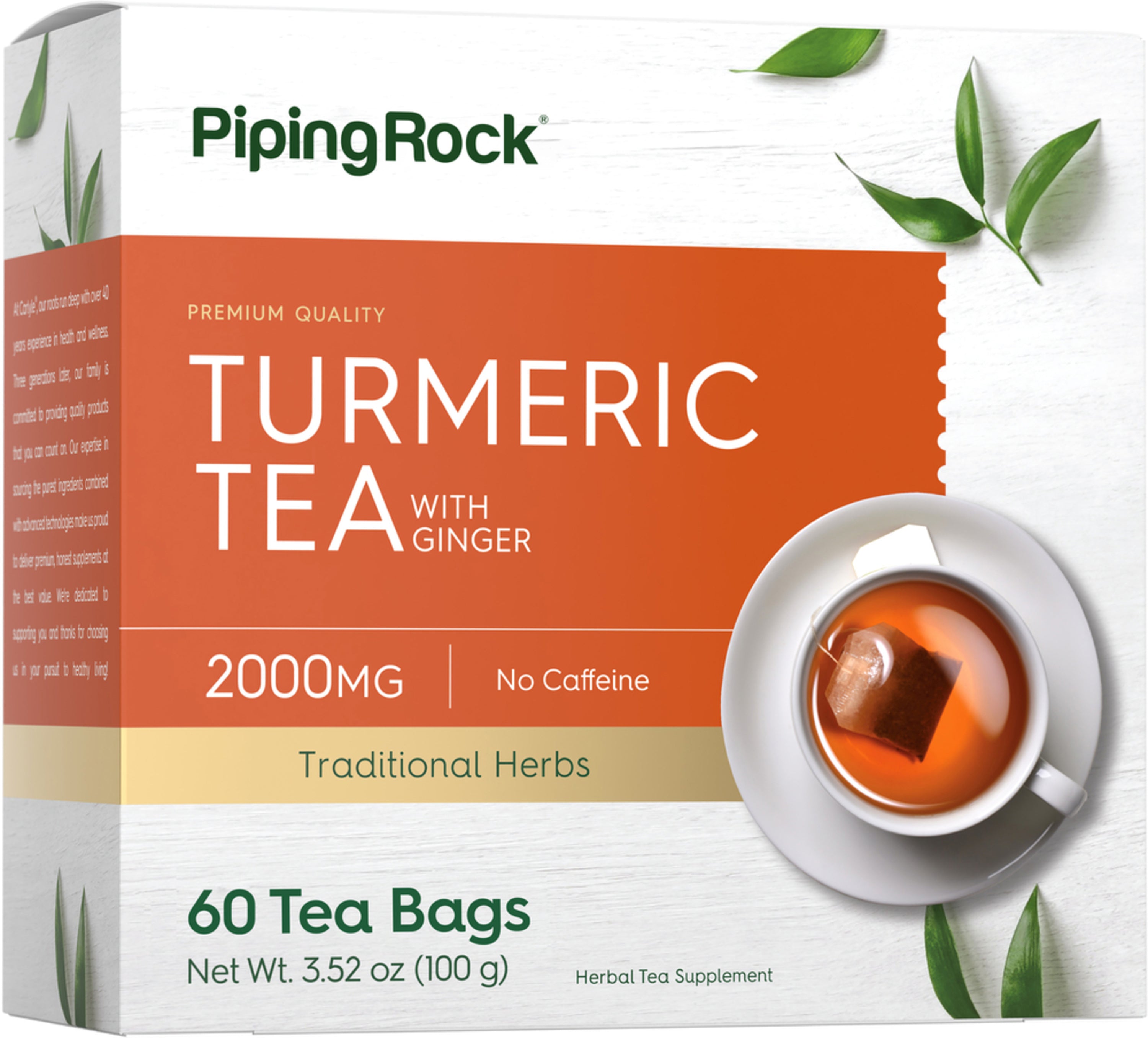 Turmeric Tea, 2000 mg, 50 Tea Bags