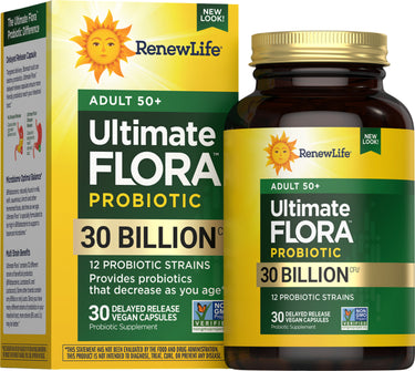 Ultimate Flora 50+ Probiotic 30 Billion, 30 Delayed Release Vegan Caps