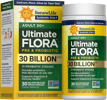 Ultimate Flora 50+ Probiotic 30 Billion, 30 Delayed Release Vegan Caps