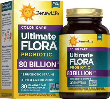 Ultimate Flora Colon Care Probiotic 80 Billion, 30 Delayed Release Vegan Caps
