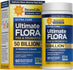 RenewLife Ultimate FLORA PRE & PROBIOTIC EXTRA CARE 50 Billion CFU 60 Delayed Release Vegan Capsules box and bottle.
