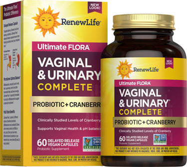 Ultimate Flora Vaginal & Urinary Complete + Probiotic & Cranberry, 60 Delayed Release Vegan Caps