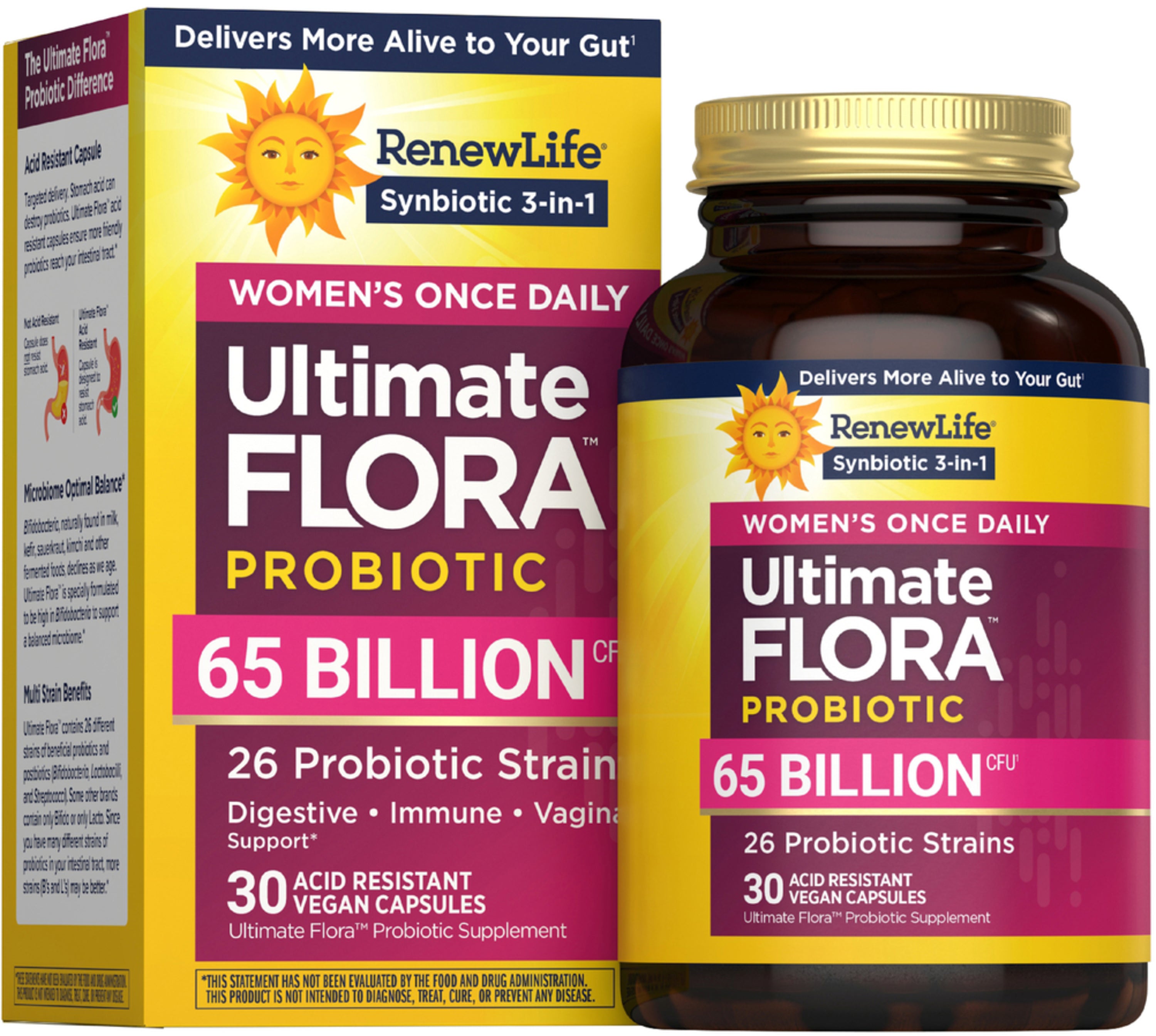 Ultimate Flora Women's Once Daily Probiotic 65 Billion, 30 Delayed Release Vegan Caps