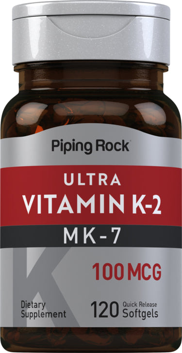 ULTRA VITAMIN K-2 MK-7 100 MCG 120 Quick Release Softgels Dietary Supplement bottle.