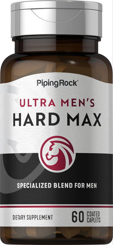 Ultra Men's Hard Max bottle containing 60 coated caplets intended for men's health and wellness support.