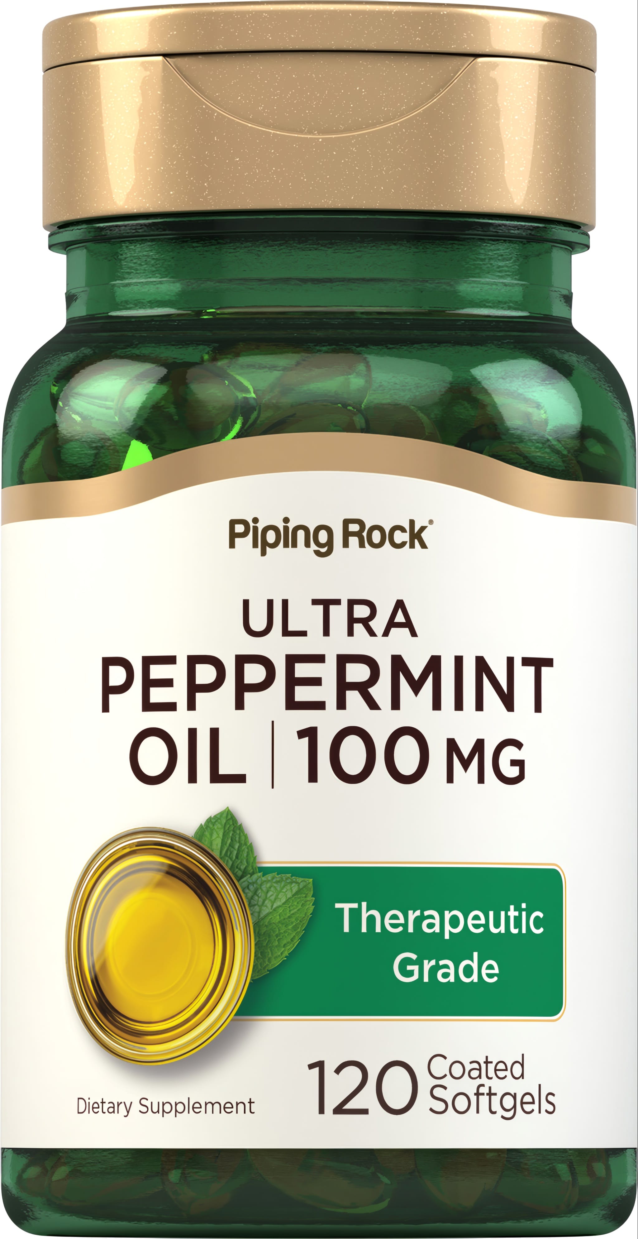 Ultra Peppermint Oil 100 MG, 120 Coated Softgels, Dietary Supplement, Therapeutic Grade
