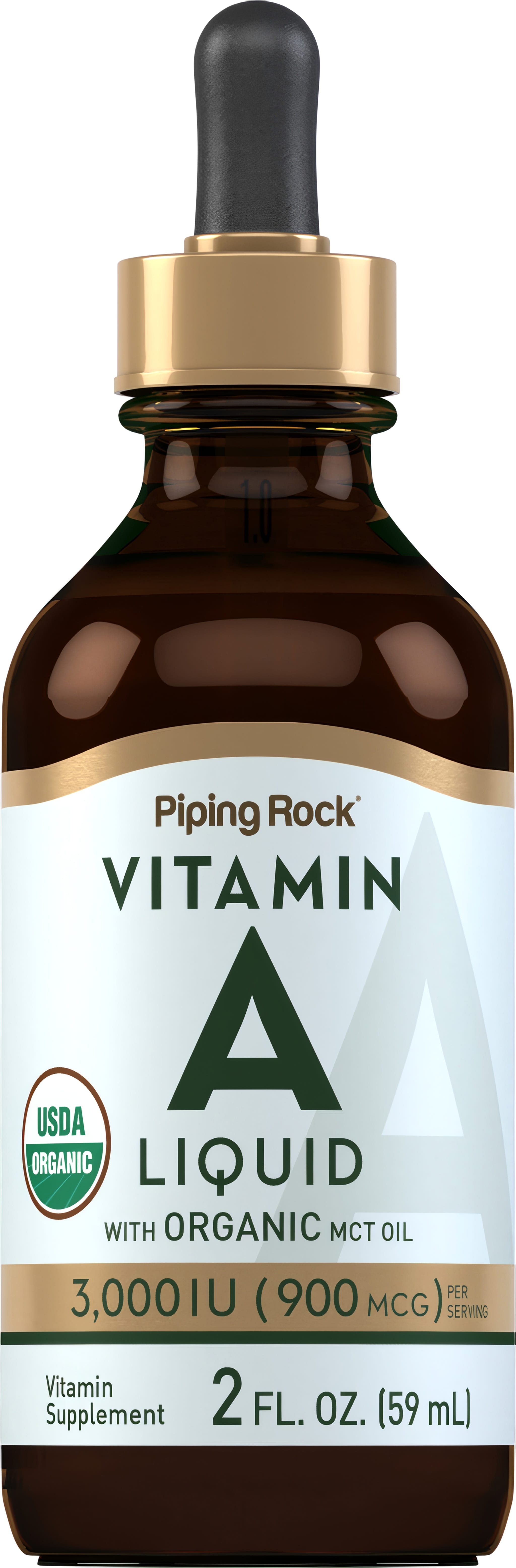 Vitamin A Liquid (Organic), 3000 IU, 2 fl oz (59 mL) Dropper Bottle