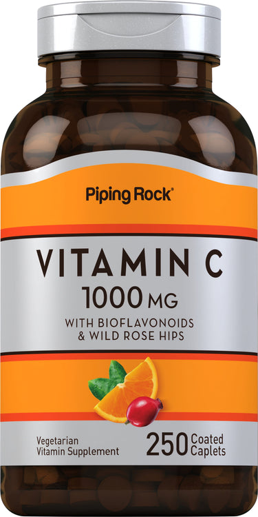 Vitamin C 1000 mg with Bioflavonoids & Rose Hips, 250 Coated Caplets