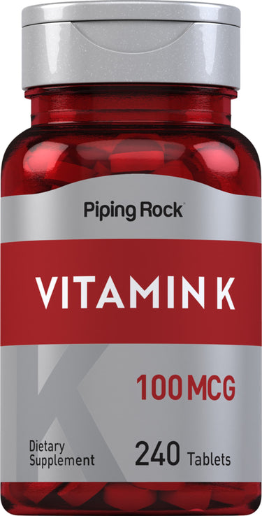 Vitamin K 100 MCG dietary supplement, contains 240 tablets, perfect for supporting health needs with daily use.