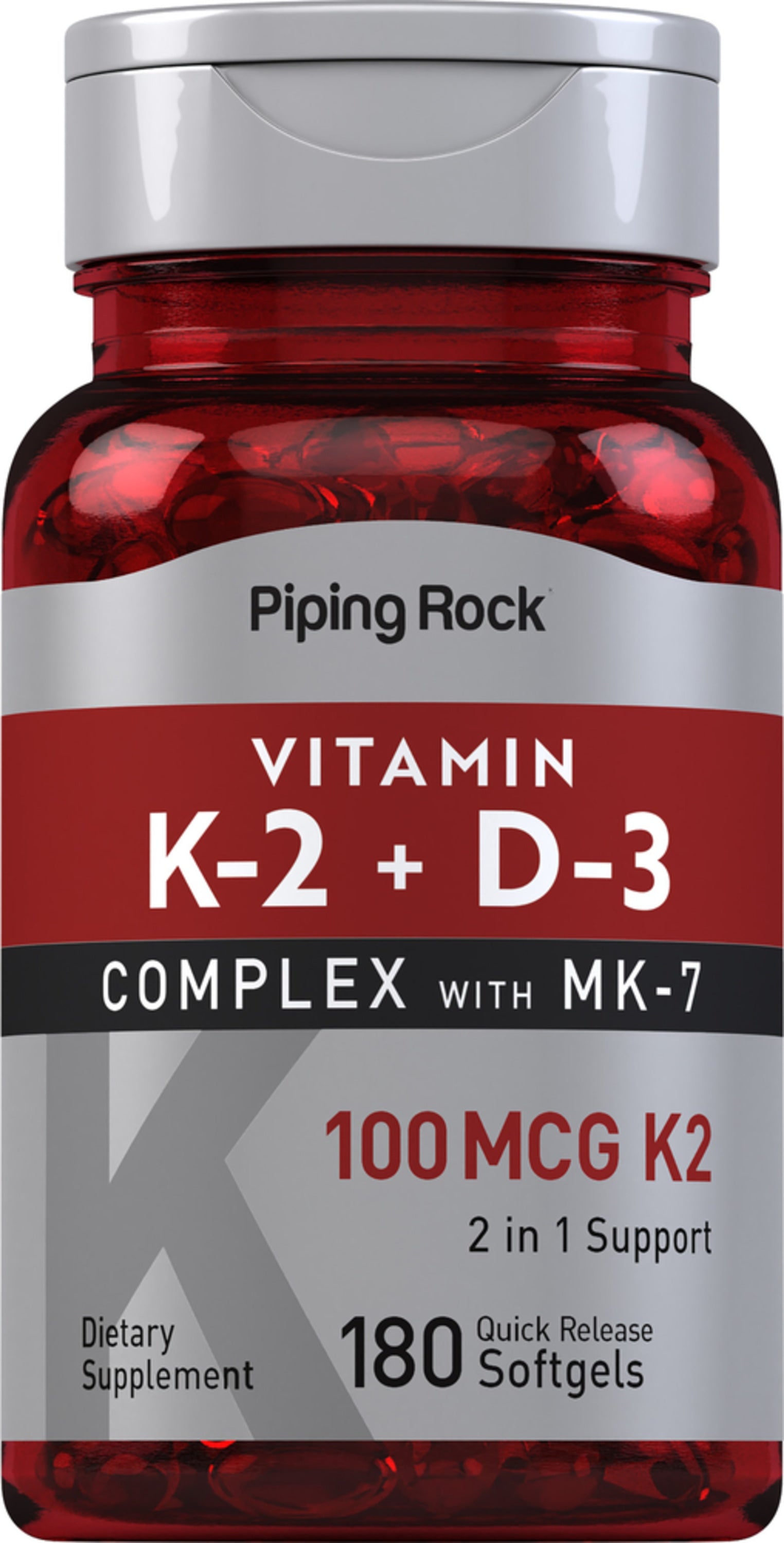 Vitamin K-2 Complex 800 mcg with D, 180 Quick Release Capsules