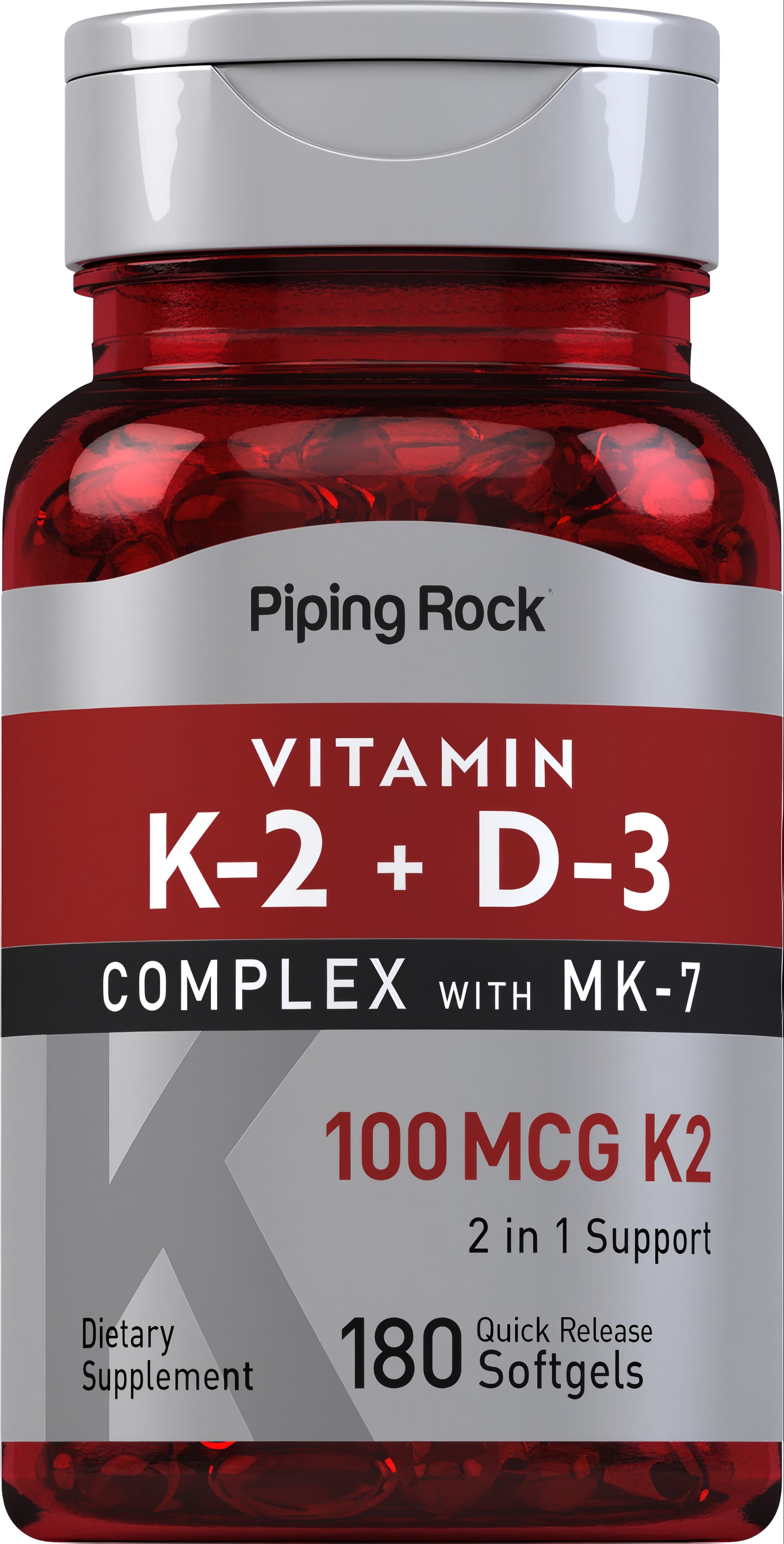 Vitamin K-2 Complex 100 mcg with D3, 180 Quick Release Softgels
