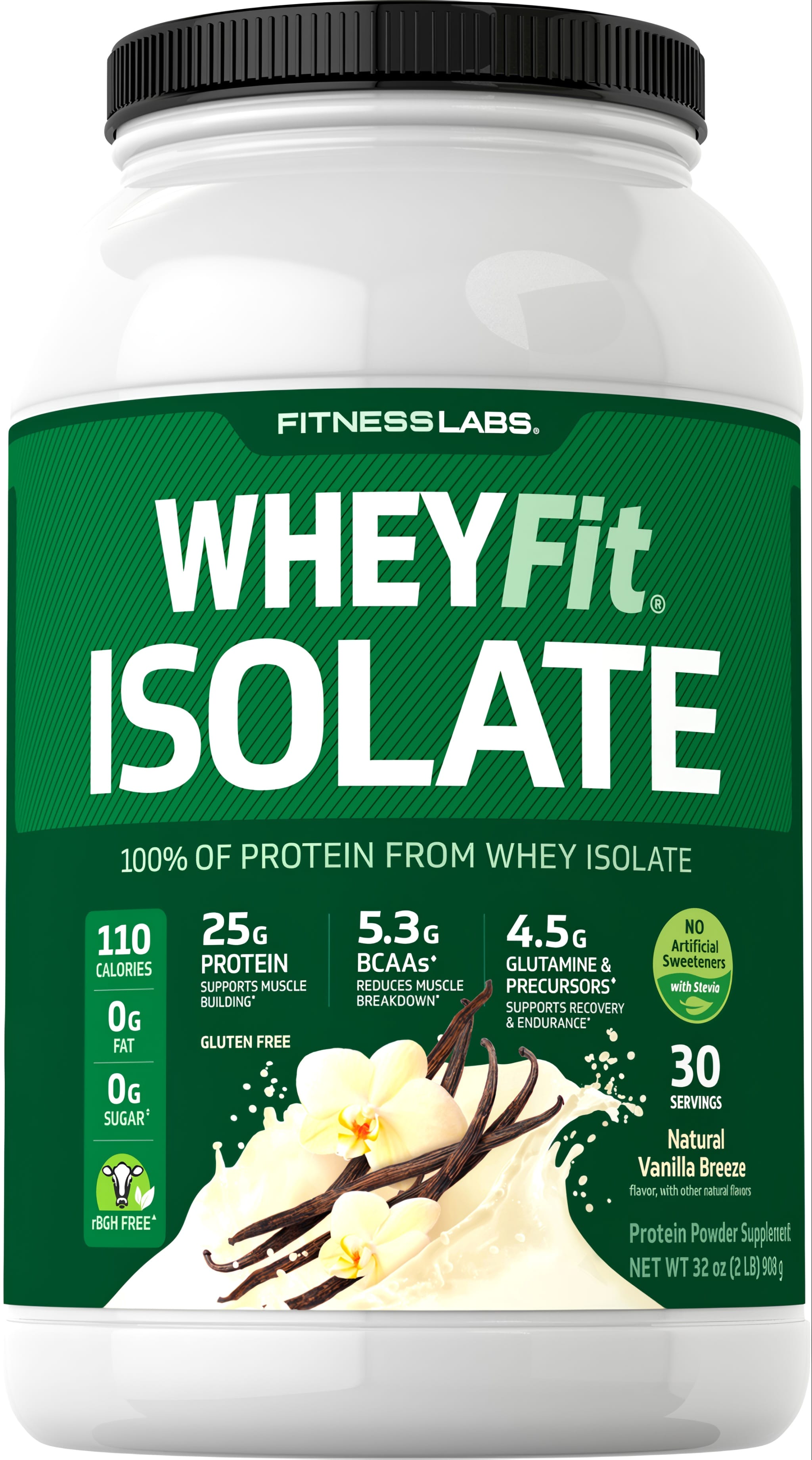 Whey Protein Isolate WheyFit (Natural Vanilla), 2 lb (908 g) Bottle