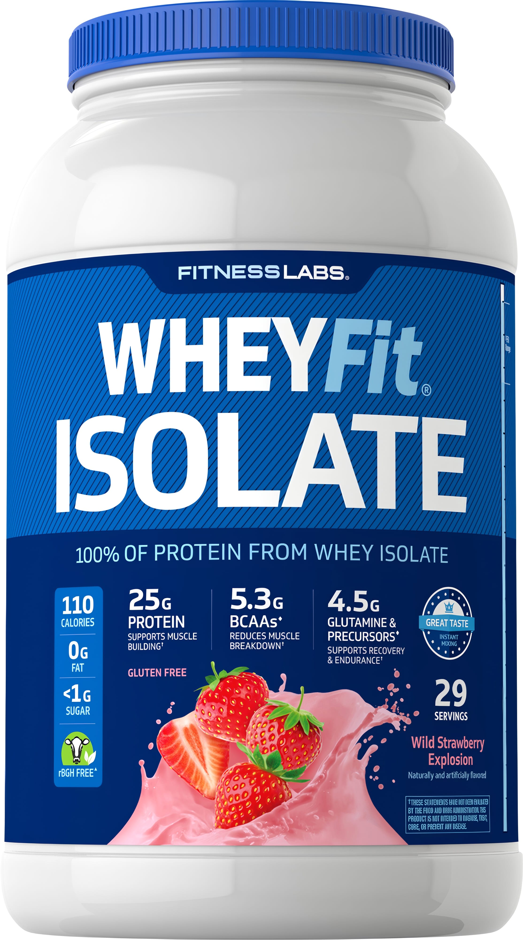 Whey Protein Isolate WheyFit (Wild Strawberry Explosion), 2 lb (908 g) Bottle