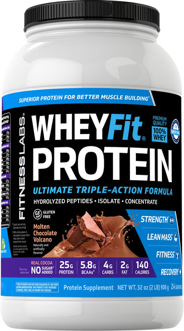 Whey Protein WheyFit (Molten Chocolate Volcano), 2 lb (908 g) Bottle