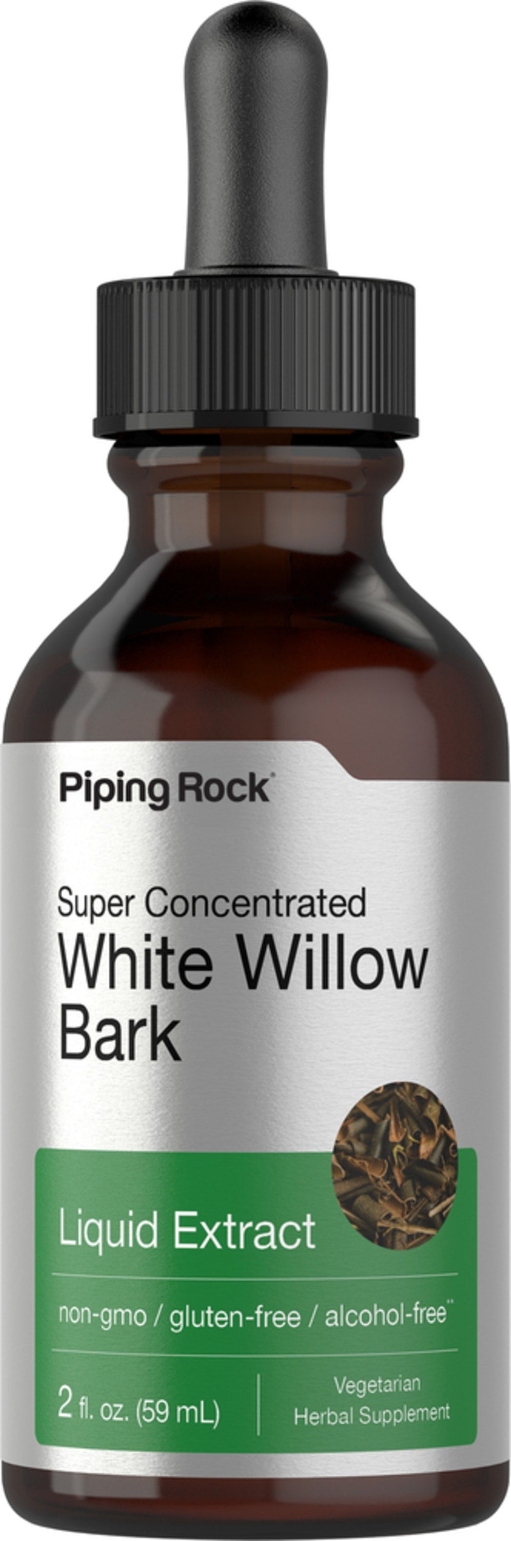 White Willow Bark Liquid Extract Alcohol Free, 2 fl oz (59 mL) Dropper Bottle