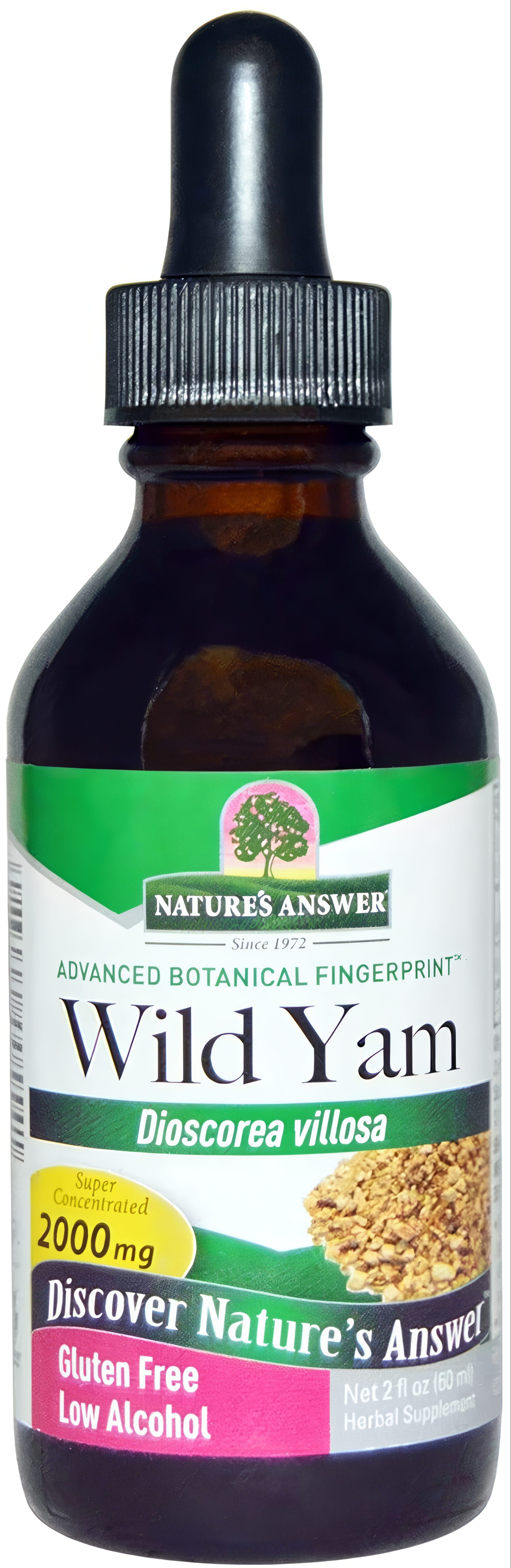 Nature's Answer Wild Yam Liquid Extract, Super Concentrated 2000 mg, Gluten Free, Low Alcohol, 2 fl oz (60 ml) Herbal Supplement.
