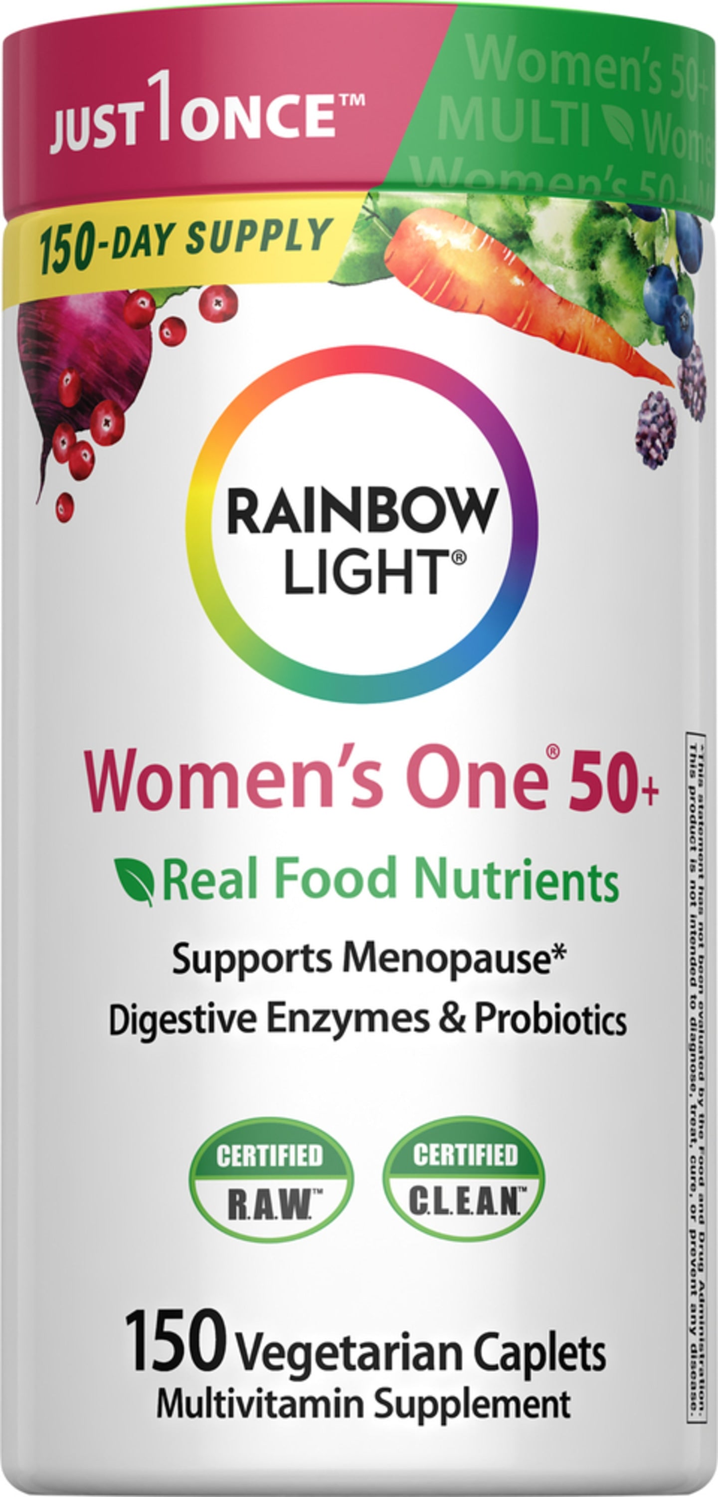 Women's One 50+ plus Real Food Nutrients, 150 Vegetarian Caplets