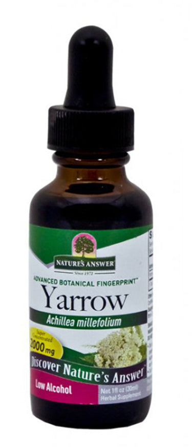 Nature's Answer Yarrow Achillea millefolium low alcohol liquid extract, 2000 mg, 1 fl oz herbal supplement.