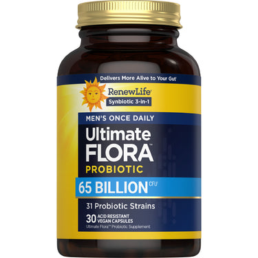 Ultimate Flora Men's Once Daily Probiotic 65 Billion, 30 Delayed Release Vegan Caps