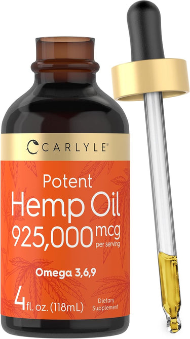 Hemp Seed Oil (Cold Pressed), 925 mg, 4 fl oz (118 mL) Dropper Bottle