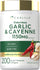 Carlyle Odorless Garlic & Cayenne supplement, 1150mg, 200 quick release softgels bottle.