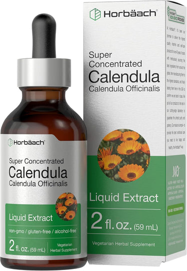 Calendula Liquid Extract Alcohol Free, 2 fl oz (59 mL) Dropper Bottle