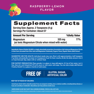 CALM Powder Raspberry-Lemon, 8 oz (227 g)