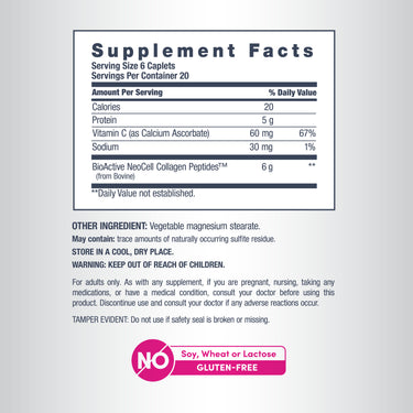 Grassfed Collagen Peptides + C, 6000 mg, 120 Caplets