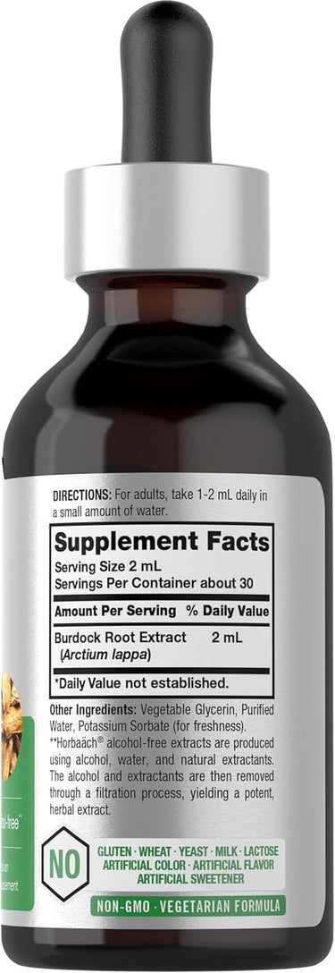 Burdock Root Liquid Extract Alcohol Free, 2 fl oz (59 mL) Dropper Bottle