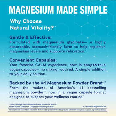 CALM Magnesium Glycinate, 325 mg (per serving), 180 Vegan Capsules