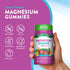 Magnesium Gummies bottle with icons indicating Non-GMO, Soy Free, Gluten Free, No Artificial Sweeteners, Dairy Free, Vegan attributes.
