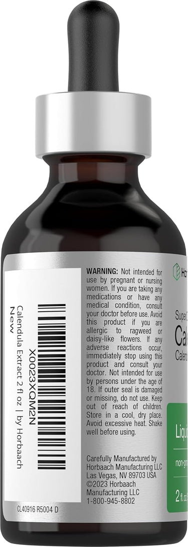 Calendula Liquid Extract Alcohol Free, 2 fl oz (59 mL) Dropper Bottle