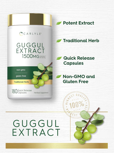 Guggul Extract, 1500 mg (per serving), 180 Quick Release Capsules