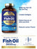 Product highlights graphic stating 3600 mg Fish Oil Per Serving, Coated Softgels, Potent Source of EPA and DHA, Natural Lemon Flavor.