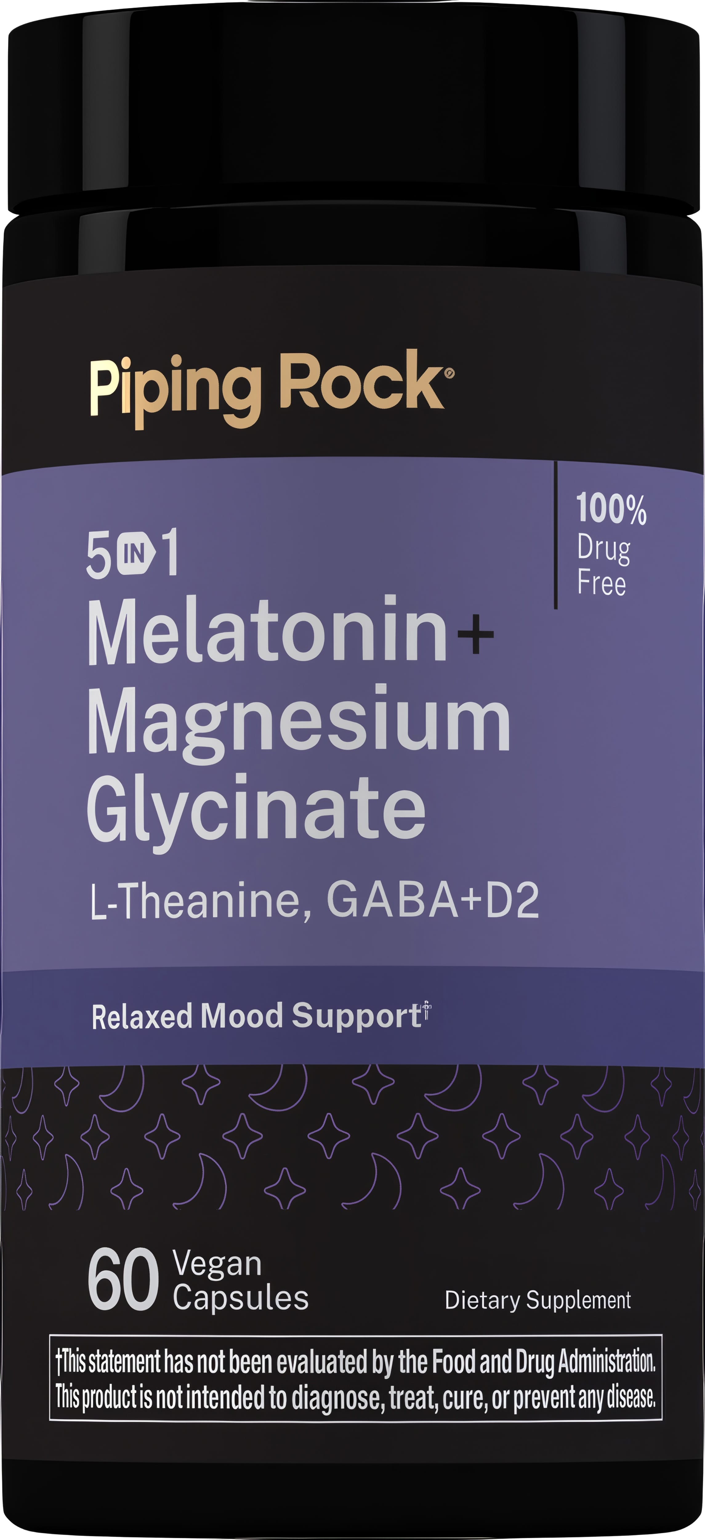 5 in 1 Melatonin + Magnesium Glycinate, 60 Vegan Capsules