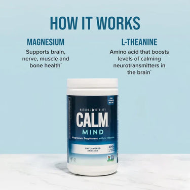 CALM MIND + L-Theanine Powder Unflavored, 12 oz (339 g)
