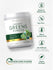 Organic Greens Powder bottle with icons indicating gluten, wheat, soy, milk, lactose free, vegan, no artificial flavors or preservatives.