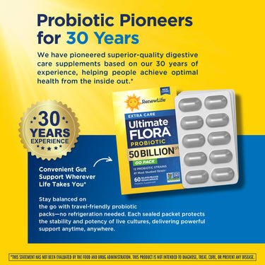 Ultimate Flora Extra Care Probiotic 50 Billion GO PACK, 60 Delayed Release Vegan Caps