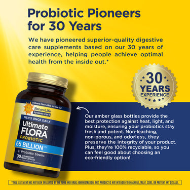 Ultimate Flora Men's Once Daily Probiotic 65 Billion, 30 Delayed Release Vegan Caps