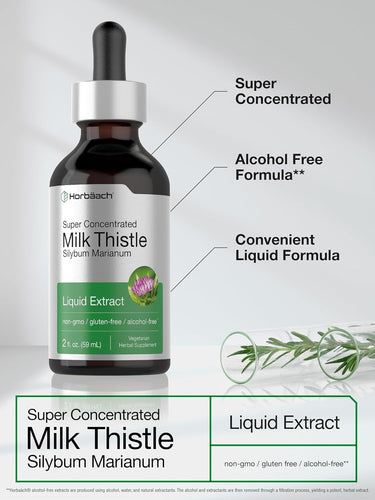 Milk Thistle Seed Liquid Extract Alcohol Free, 2 fl oz (59 mL) Dropper Bottle