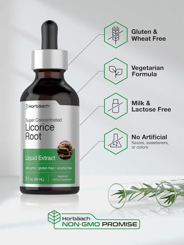 Licorice Root Liquid Extract Alcohol Free, 2 fl oz (59 mL) Dropper Bottle
