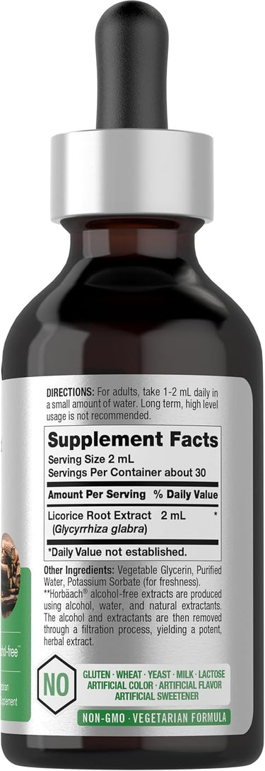 Licorice Root Liquid Extract Alcohol Free, 2 fl oz (59 mL) Dropper Bottle