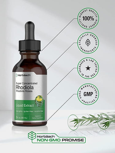 Rhodiola Liquid Extract Alcohol Free, 2 fl oz (59 mL) Dropper Bottle