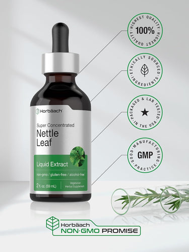 Nettle Leaf Liquid Extract Alcohol Free, 2 fl oz (59 mL) Dropper Bottle