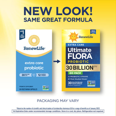 Ultimate Flora Extra Care Probiotic 30 Billion GO PACK, 30 Delayed Release Vegan Caps