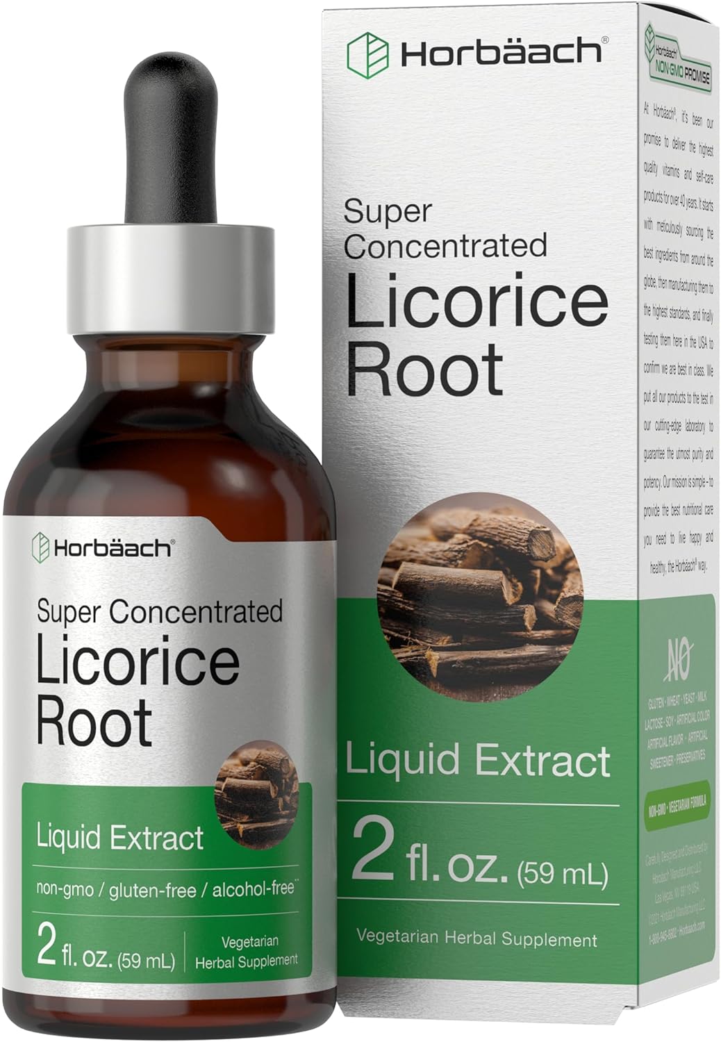 Licorice Root Liquid Extract Alcohol Free, 2 fl oz (59 mL) Dropper Bottle