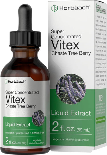 Chaste Tree Berry (Vitex) Liquid Extract  Alcohol Free, 2 fl oz (59 mL) Dropper Bottle