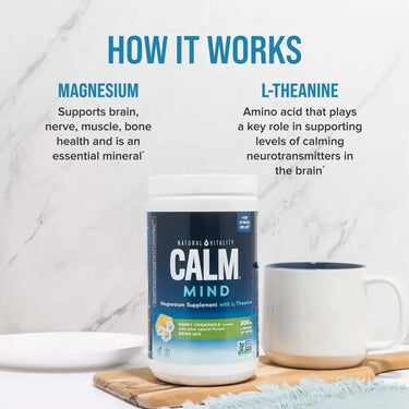 CALM MIND + L-Theanine Powder Honey Chamomile, 6 oz (168 g)